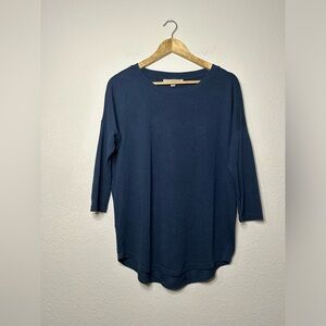 Loft Teal Quarter Sleeve Top Size Small